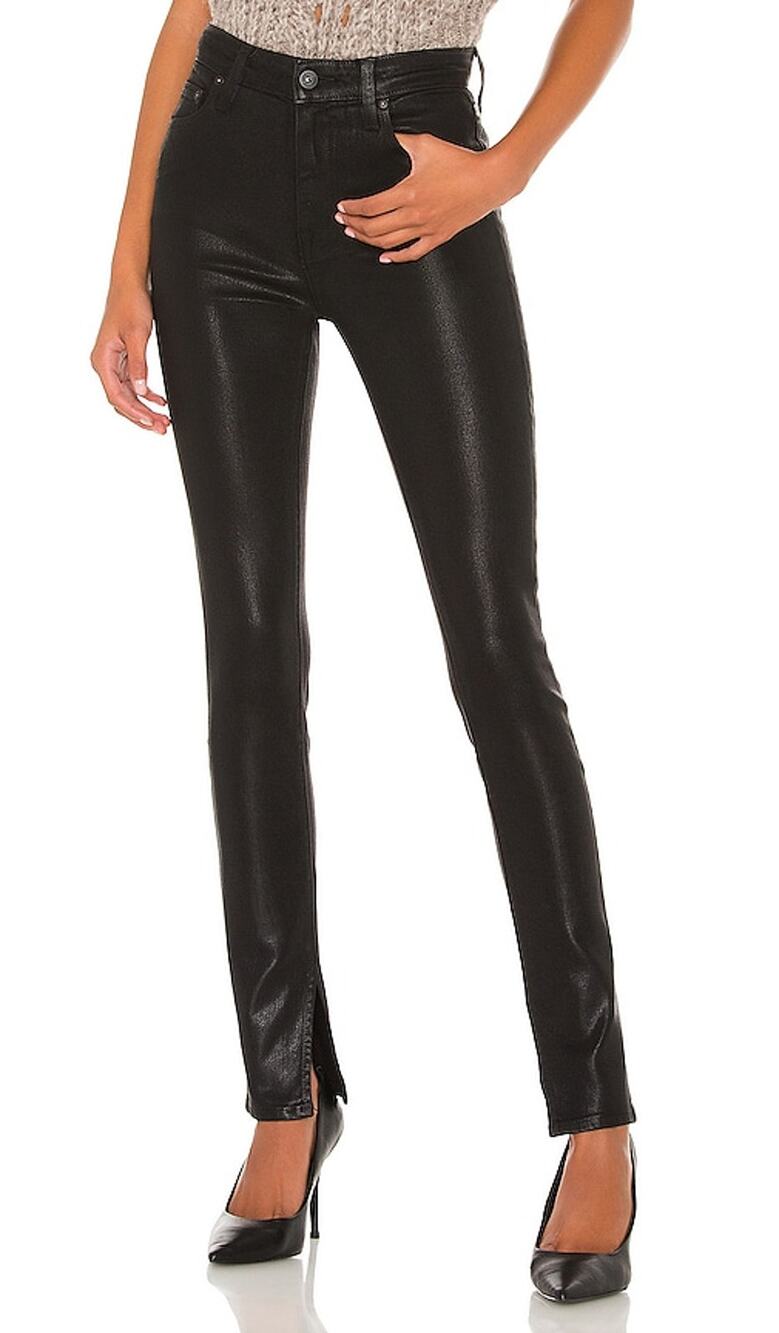 Simkhai Coated Black Rae High Rise Ankle Skinny Denim Jeans Size 29